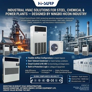 Industrielle HVAC-løsninger for stål-, kjemiske- og kraftverk – designet av Ningbo Hicon Industry